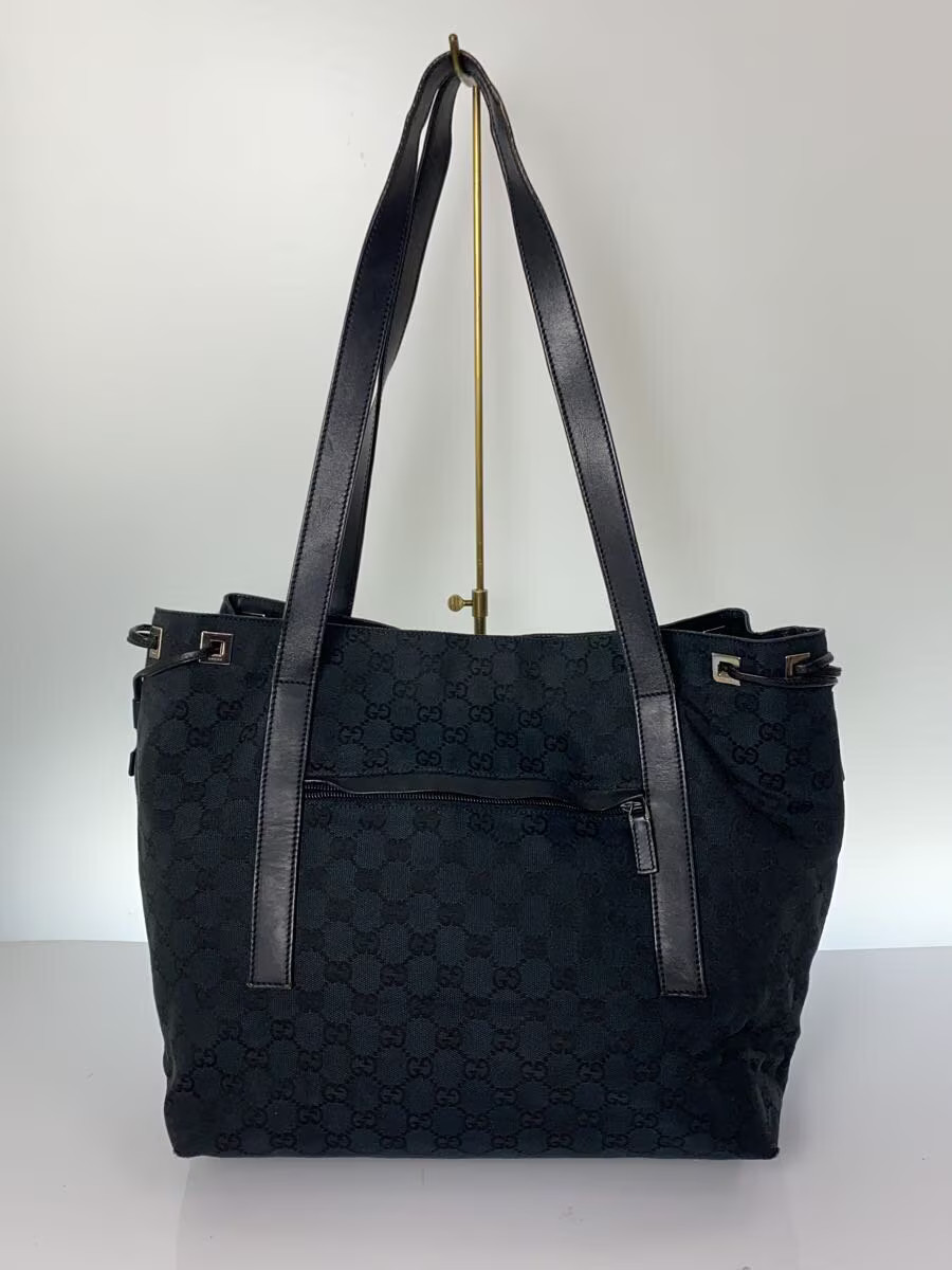 GUCCI Black Canvas Tote Bag with All-Over Print 019/0493