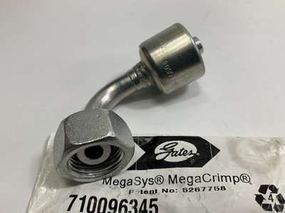 Gates G25832-0608 British Hydraulic Hose Fitting 90 DEGREE Bent Tube (MegaCrimp)