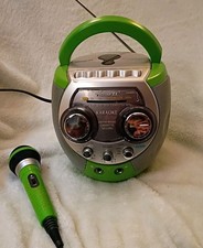 Vintage Memorex Portable Karaoke System w/Mic Cassette Player AM/FM Radio Green