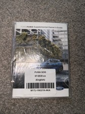 Ford PUMA Supplemental Owners Guide / Handbook 2019-2023 Ref Br221