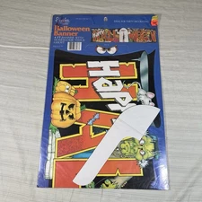 VTG Halloween Banner 4ft 1987 Sealed Eureka Paper Magic Co Honeycomb Ghost