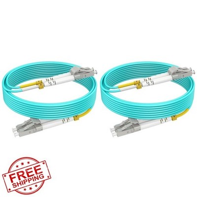 RamboCables 2 Pack 6ft/2m LC to LC OM4 Fiber Cable