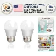 2-Pack LED Refrigerator Bulbs for Whirlpool, Maytag  More - Bright Illumination