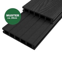 Muster Wpc Terrassendiele Woodomykonos Anthrazit - 25 X 145 Mm - 3D OberfläChe