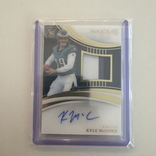 2025 Immaculate Kyle McCord RC Patch Auto /99 Philadelphia Eagles