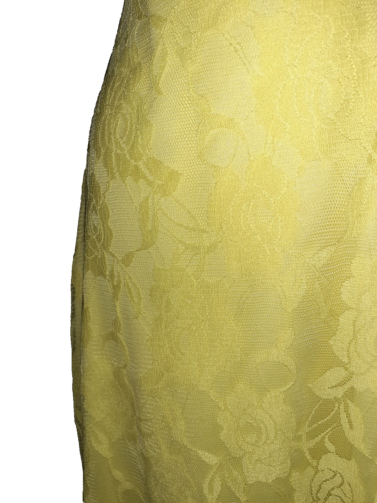 SLINKY BRAND Size L A-Line Dress Yellow Floral Lace Sleeveless Knee Length