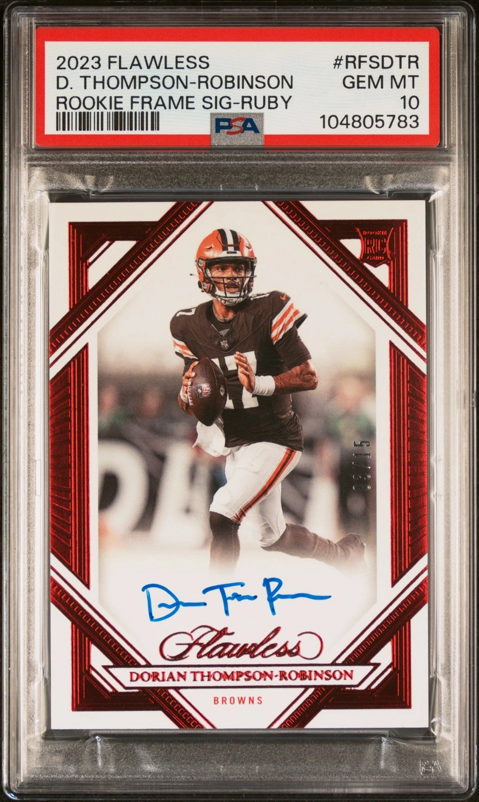 Dorian Thompson-Robinson Panini Flawless Rookie Frame Signatures #RFSDTR Ruby