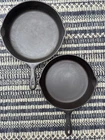 Vintage Wagner Ware Unmarked #8,10 Cast Iron Skillet Set- Restored -Flat