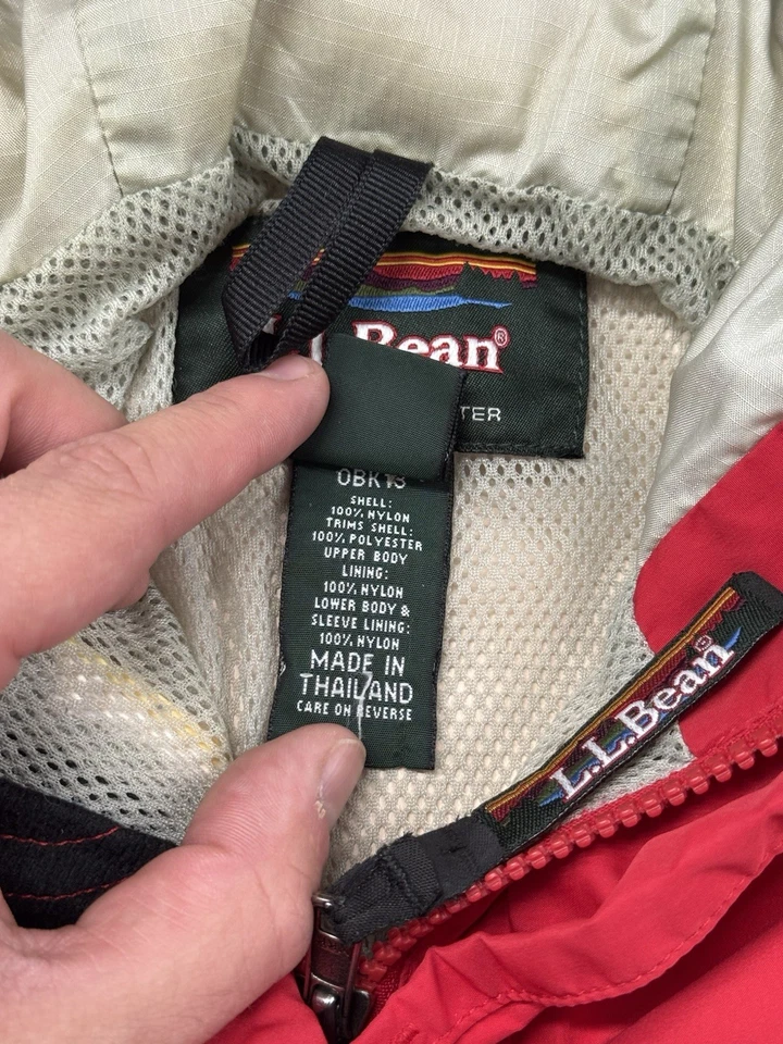 Vintage 90s LL Bean Gore-Tex Rain Jacket Women’s Size Large Red - Image 4 of 4