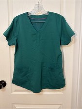 Purple Label by Healing Hands Jane Scrub Top Hunter Green Medium