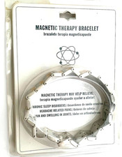 Magnetic Therapy Bracelet Two-Tone Chain-link Clasp-Closure, NEW 