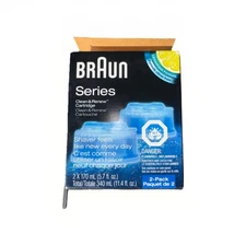 Braun Clean & Charge Refill Cartridge 2-Pack CCR 2 NEW  Lemonfresh Formula