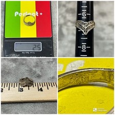 925 Sterling Silver Vintage Filigree "V" Shape Ring Size 6.5  