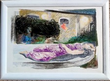 Ennio Calabria, litografia cm.70x100 anno 1985, no Guttuso, no Fiume Con Cornice