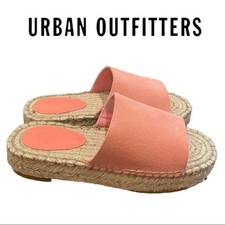 NEW Urban Outfitters UO Pink Mimi Suede Espadrille  Slide Sandals 10
