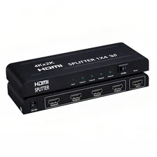 4K HDMI Splitter 1 In 4 Out, 1x4 HDMI Repeater Amplifier, Multi-Screen Display