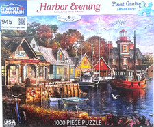 WHITE MOUNTAIN 1000-Piece Premium Jigsaw Puzzle 24x30" 1418 HARBOR EVENING