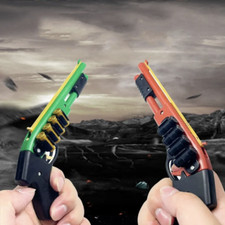Coloured Rubber Band Toy Gun - Shotgun + Rubber Bands