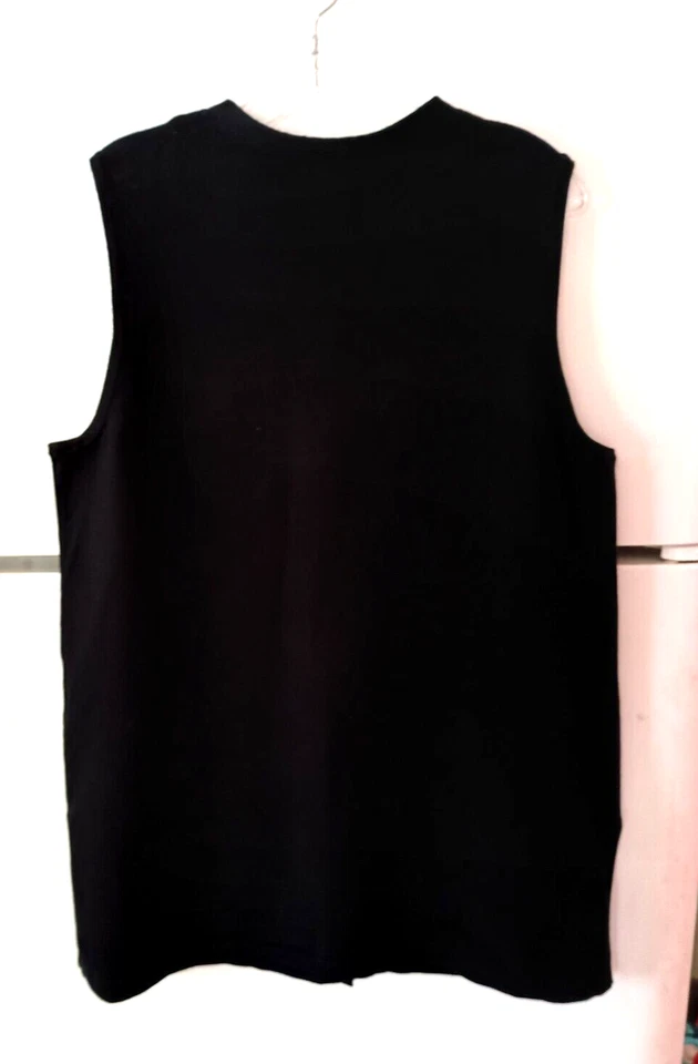 NUEVO CHALECO ANNE KLEIN NEGRO CON BOTONES Y ABERTURAS LATERALES TALLA XL $99 PRECIO DE VENTA SUGERIDO POR EL FABRICANTE Foto 3 de 4