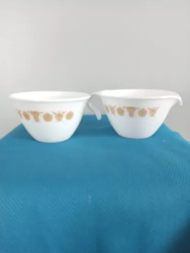 Vintage Corelle Corning  Butterfly Gold Creamer & Sugar Bowl (no Lid)
