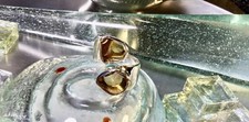 Genuine 925 Sterling Silver Amber Gemstone Adjustable Ring Size 8.5