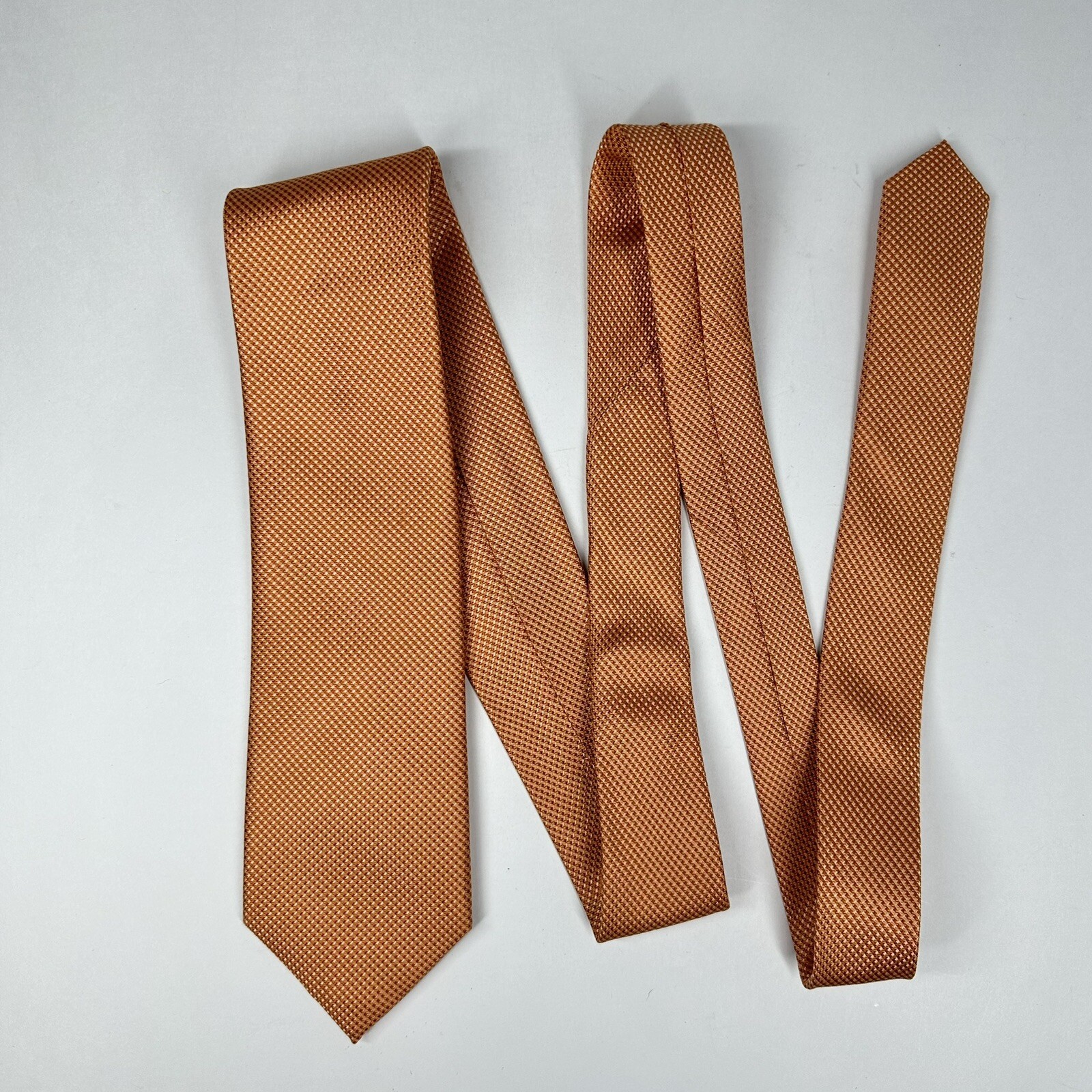 Michael Kors Tie -  3.5 in Orange Solid Silk Necktie - Men's Classic