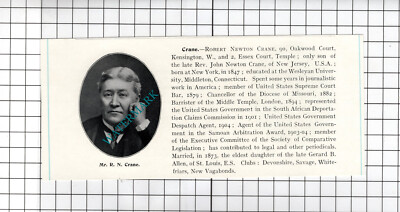 Robert Newton Crane New York / John Albert Compston Barnsley  -  1905 Clipping