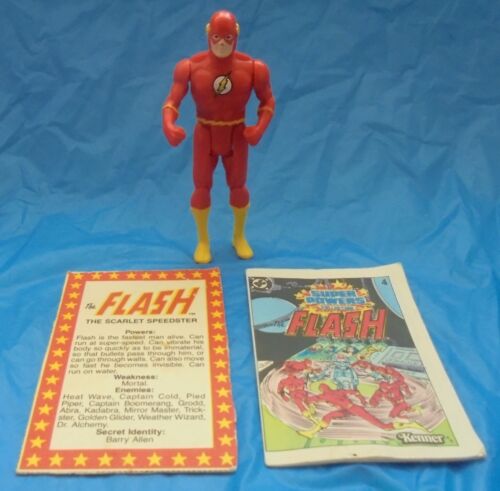 DC Super Powers The Flash Action Figure Complete Mini Comic Card Kenner 1984 VTG