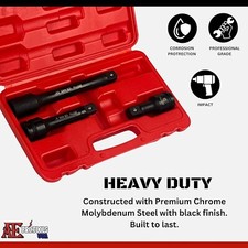 3pc 34 Drive Impact Extension Bar 4 6 10 Cr-v Steel 3pc 34 Drive Impact Extension Bar 4 6 10 Cr-v Steel