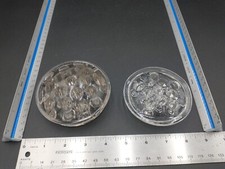 2 Vintage 16 Hole 11 Hole Clear Glass Flower Frogs Heavy Glass 1952