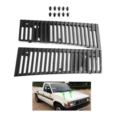 Left & Right Cowl Vent Grilles For 1986-1997 Nissan Hardbody D21 & Pathfinder