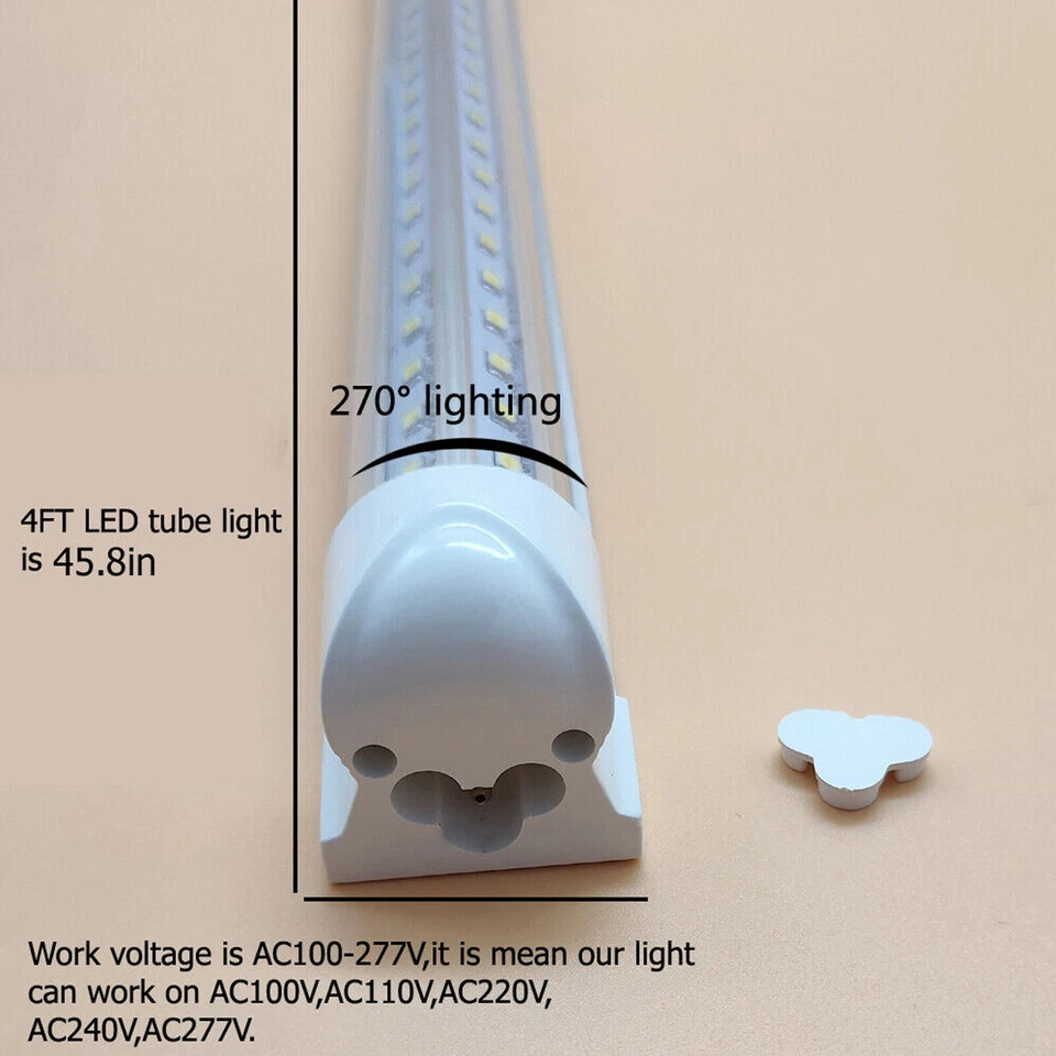 GOCuces 4FT LED Tube Light 36W Bar Lamp T8 Integrated Bulb Shop Fixtures 25pcs - Image 2 of 4