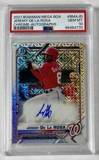 Jeremy De La Rosa 2021 Bowman Chrome MB Mojo Refractor Auto Nationals PSA 10 GEM