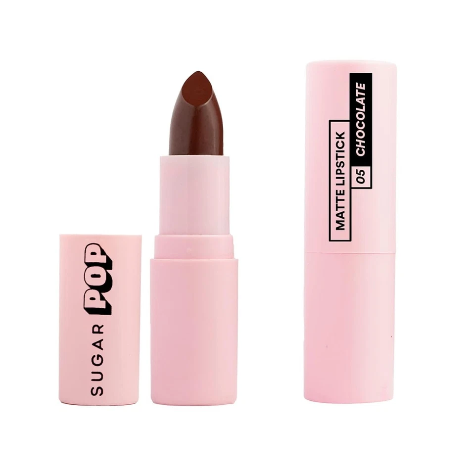 Lápiz labial mate SUGAR POP - 05 chocolate (marrón oscuro) 4,2 gm lápiz labial para mujer Foto 3 de 4