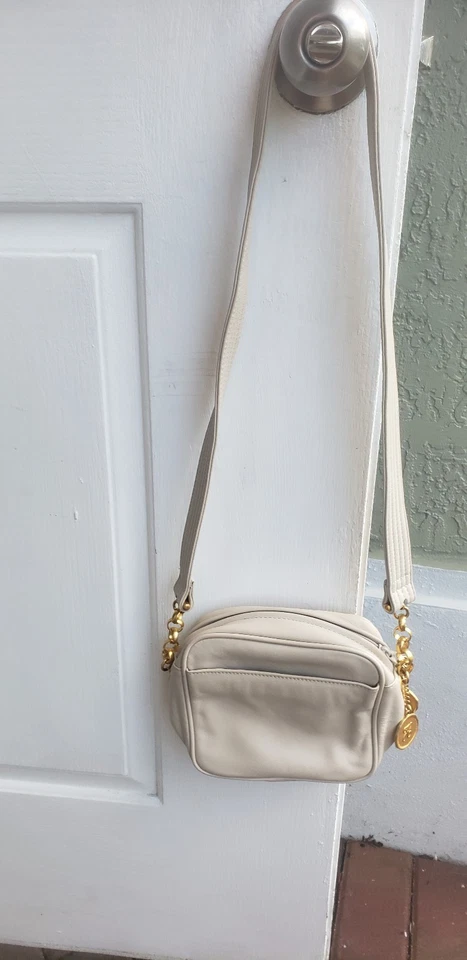 VTG Jay Herbert Beige Leather Square Camera Chain Shoulder Bag RARE * - Image 2 of 4