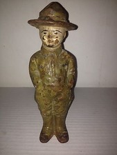 Vintage WWI-era Dough Boy Cast Iron Bank Gray Iron Casting Co.? Hubley?