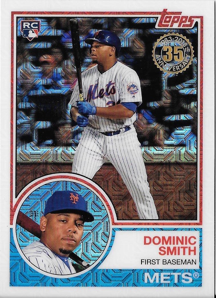 DOMINIC SMITH 2018 Topps Series 1 1983 Silver Pack Chrome Refractor METS RC #36