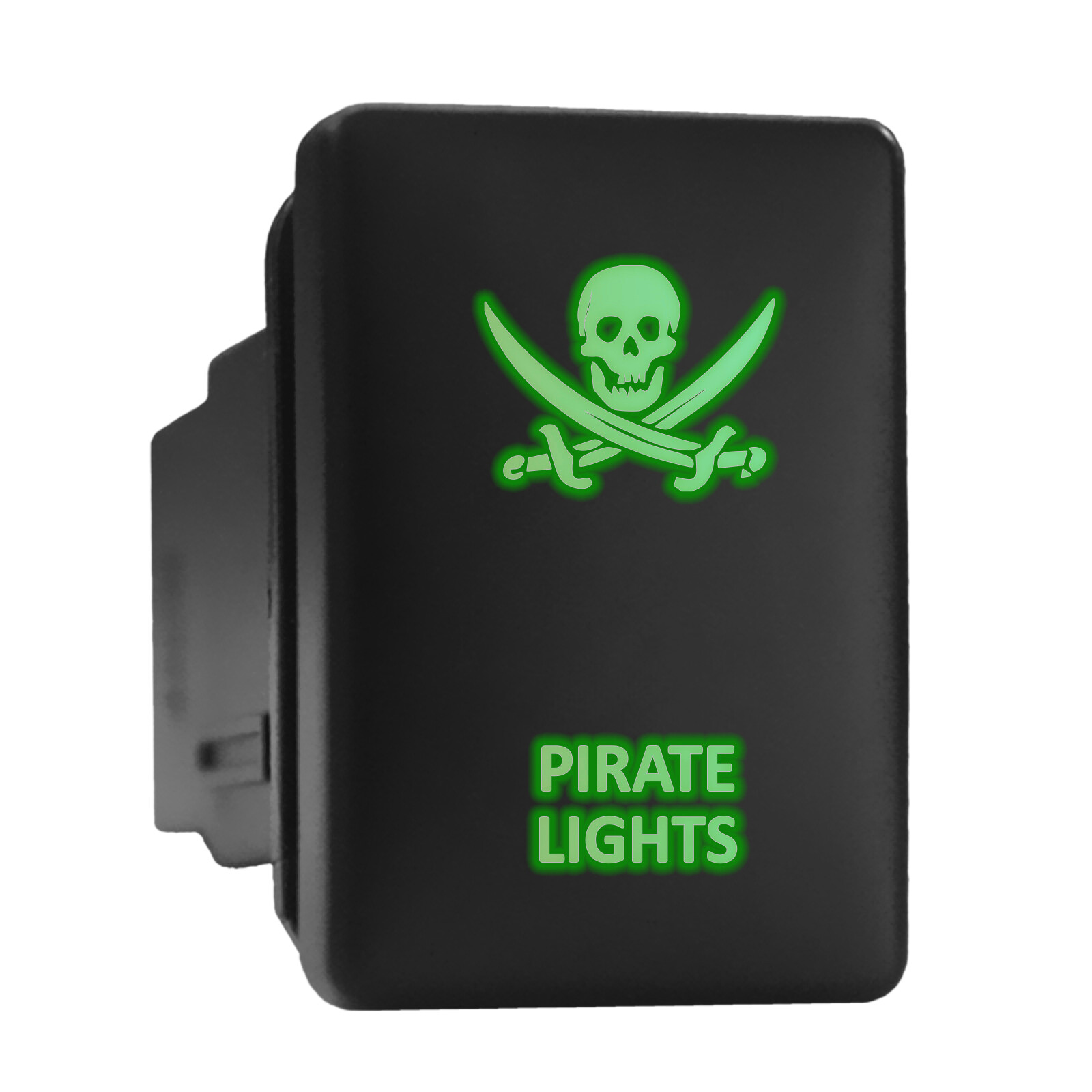 Toyota Green Backlit Push In Switch - PIRATE LIGHTS 1.28x0.87
