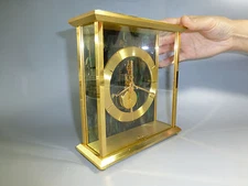 VINTAGE LARGE JAEGER LECOULTRE SKELETON BAGUETTE SWISS 8 DAY CLOCK (WATCH VIDEO)