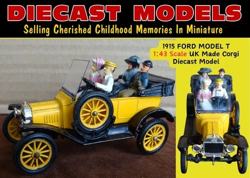 VINTAGE ORIGINAL CORGI CLASSICS 1915 FORD MODEL T TOURER 1:43 SCALE DIECAST CAR