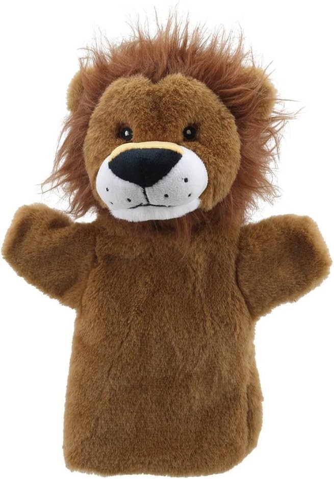 Lion Hand Puppet Soft Plush Toy Brown Animal Buddies Eco The Puppet Company