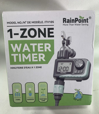 NEW RainPoint Programmable 1 Zone Water Timer - Model Number ITV105