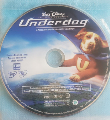 Underdog Loose Disc DVD Walt Disney