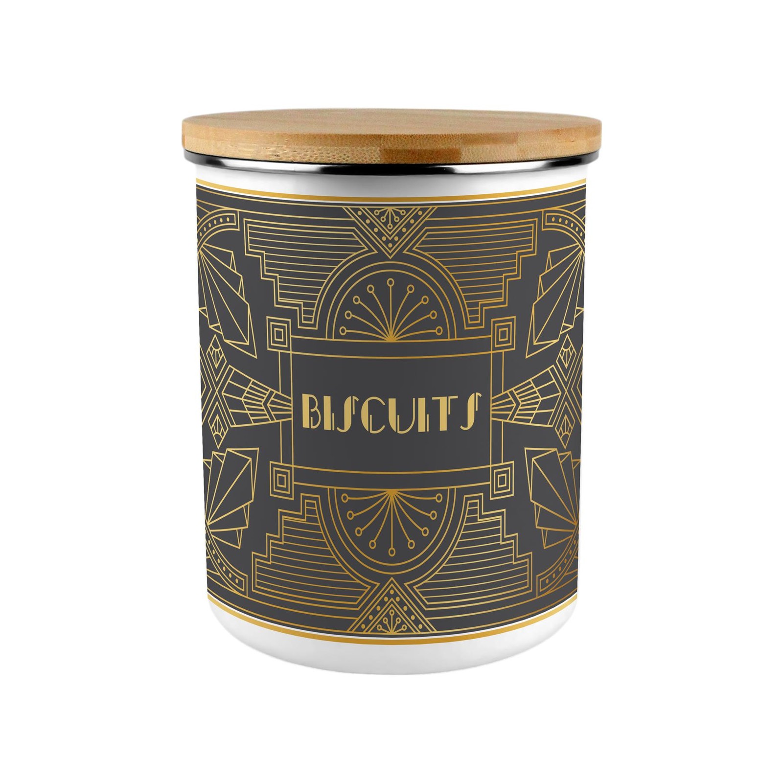 Extra Large Enamel Biscuit Canister - Vintage Glamour Kitchen Storage Gift