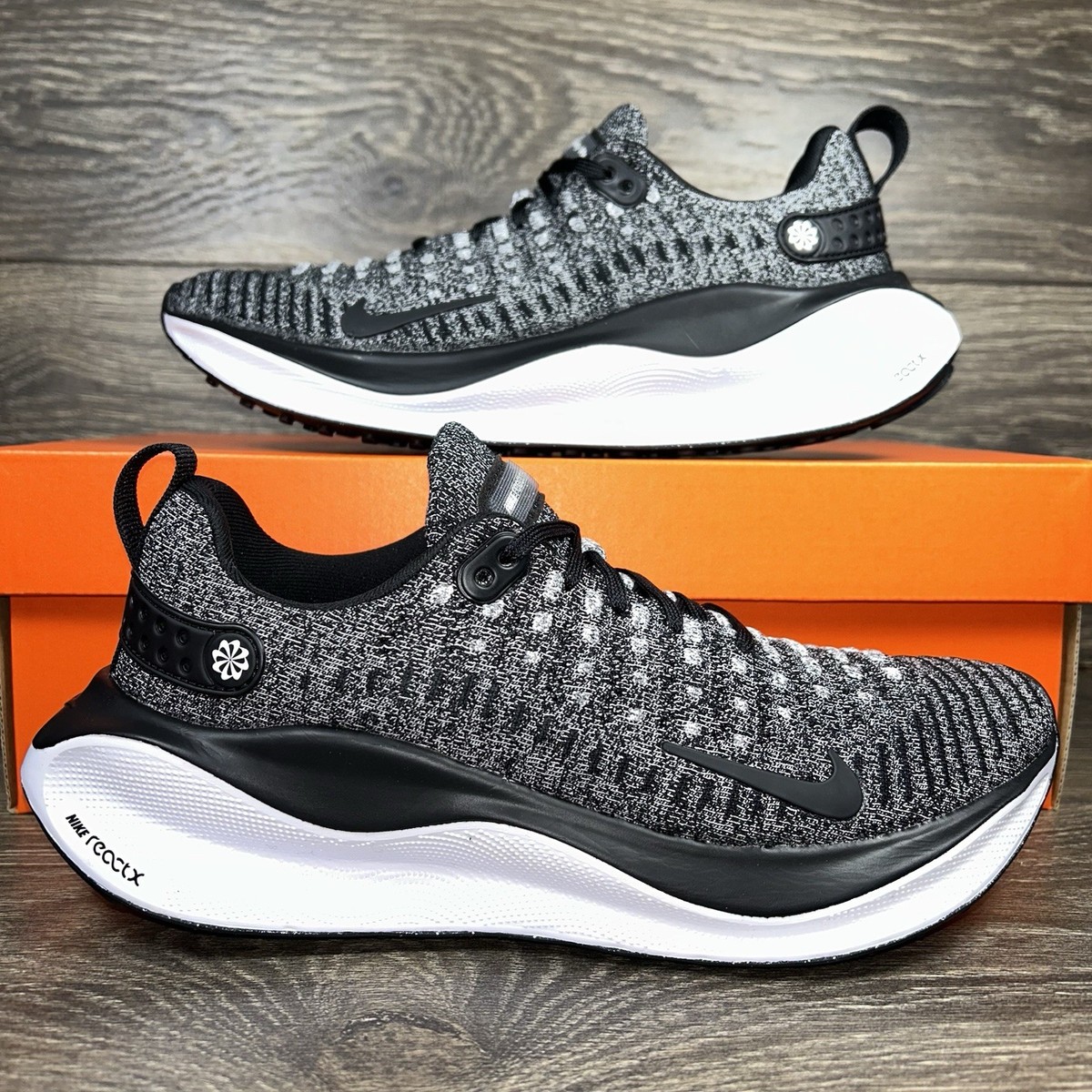 Nike Women's ReactX Infinity Run 4 Black White Oreo Athletic Shoes