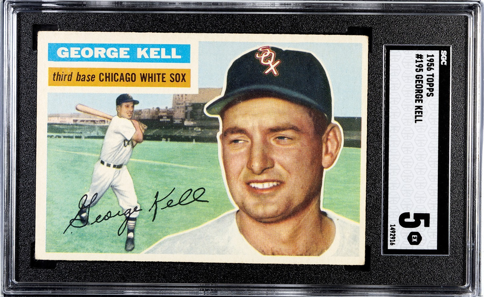 1956 Topps GEORGE KELL Chicago White Sox #195 SGC 5 EX Condition