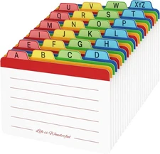 Neando 5 x 8 inches Index Card Dividers, 5''x8''-24pack, assorted 