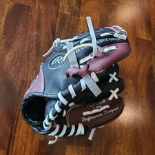 Rawlings Baseball Glove PL90MB Kids 9 Inch Right Hand Throw T-Ball Maroon Black