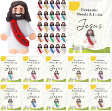 25 Set Jesus Loves You Figures with Card, Pocket Jesus with Blessing Cards for R