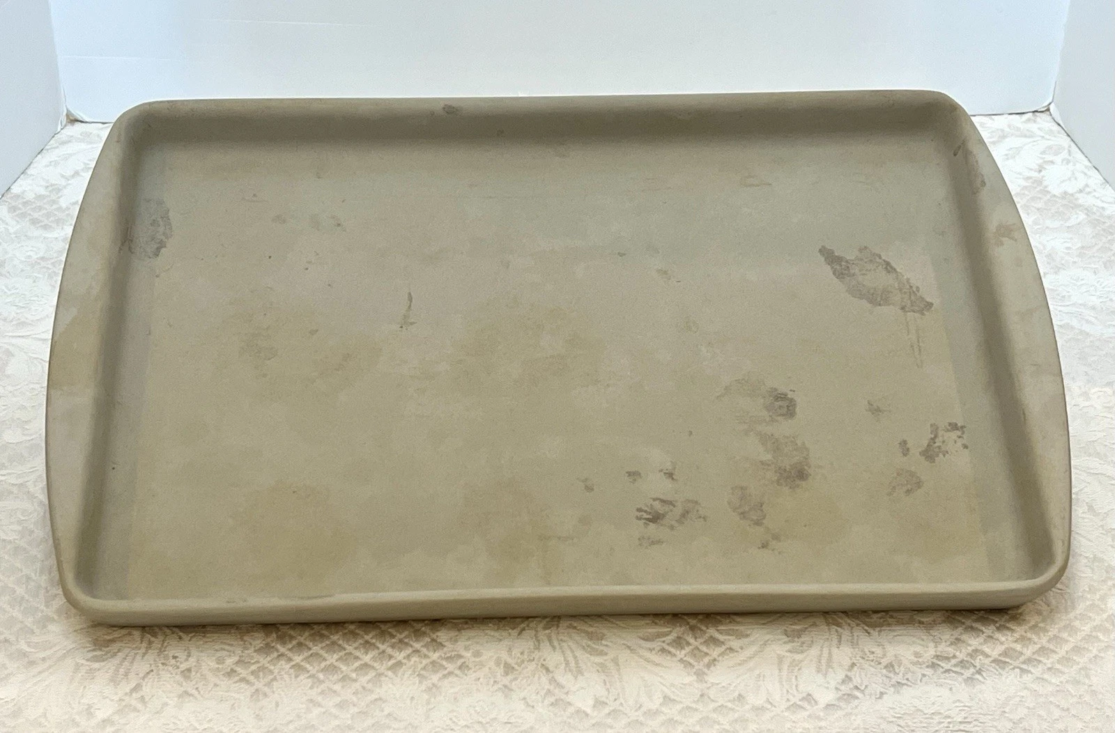 Pampered Chef Stoneware Large Bar Pan 17" X 11" Baking Cookie Sheet Tray USA